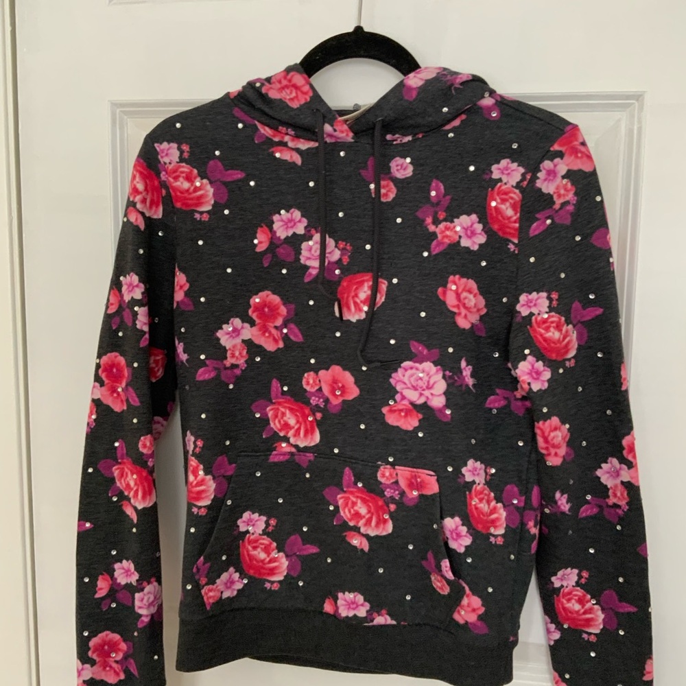 PINK Victoria's Secret Floral Hoodie with Pink Roses